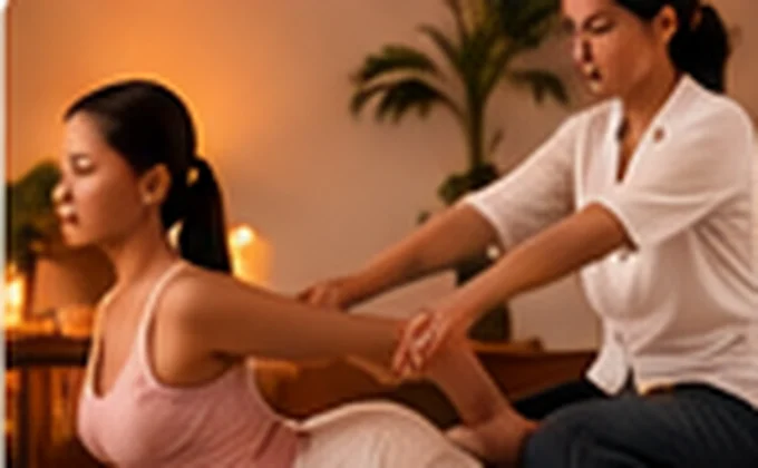 Editorial illustration of thai massage